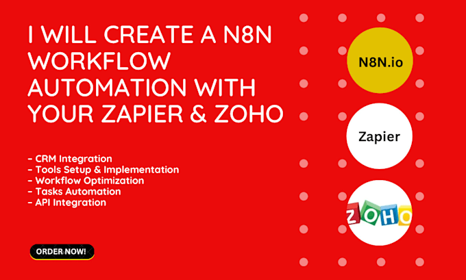 Gig Preview - Create a n8n workflow automation with your zapier and zoho