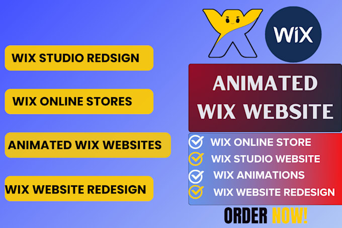 Gig Preview - Animated wix website design wix studio redesign wix online store wix animation