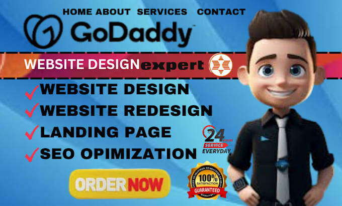 Gig Preview - Do godaddy website design godaddy website redesign godaddy