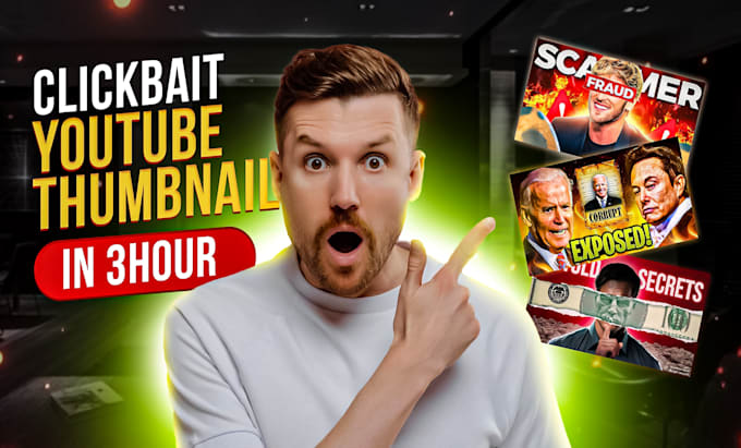 Bestseller - do best quality clickbait custom attractive eye catchy youtube thumbnail design