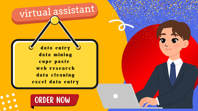 Gig Preview - Be your virtual assistant for data entry, web research and copy paste