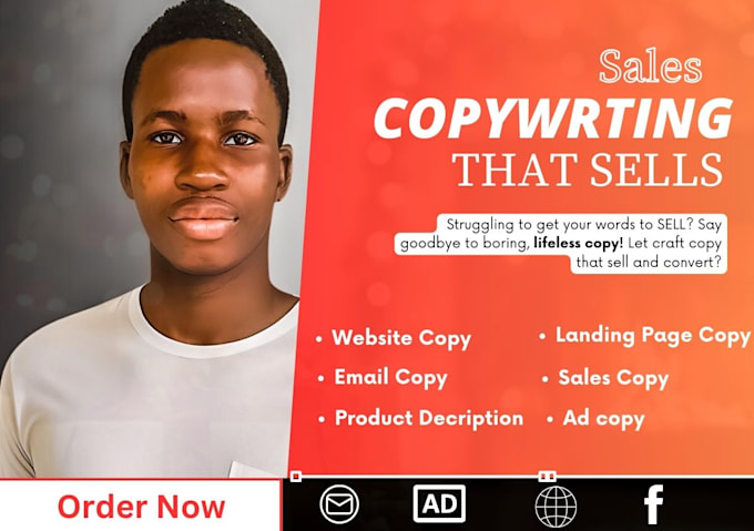 Gig Preview - Write persuasive sales copywriting , email copywriting, ad copy, website content