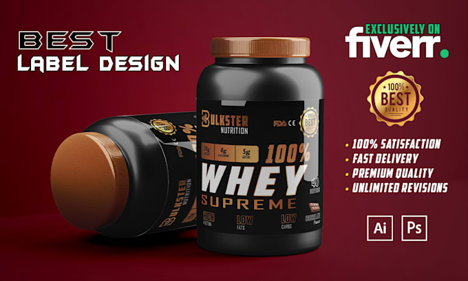 Gig Preview - Make supplements label design and create any product label design