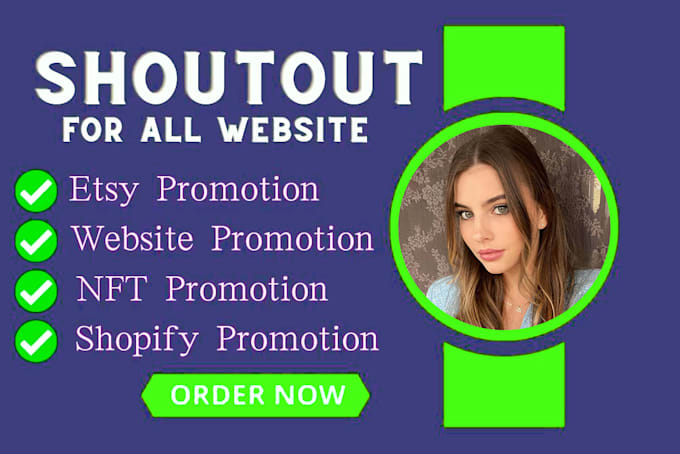 Gig Preview - Shoutouts for etsy, shopify, nft, and website promotion to boost traffic