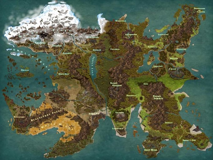 Gig Preview - Create fantasy maps of world for your rpg game and environment