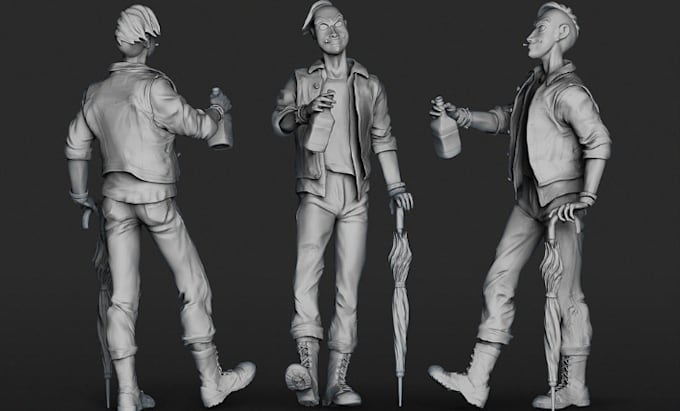 Gig Preview - Sculpt 3d character model 3d toys 3d figure anime stl for 3d printing