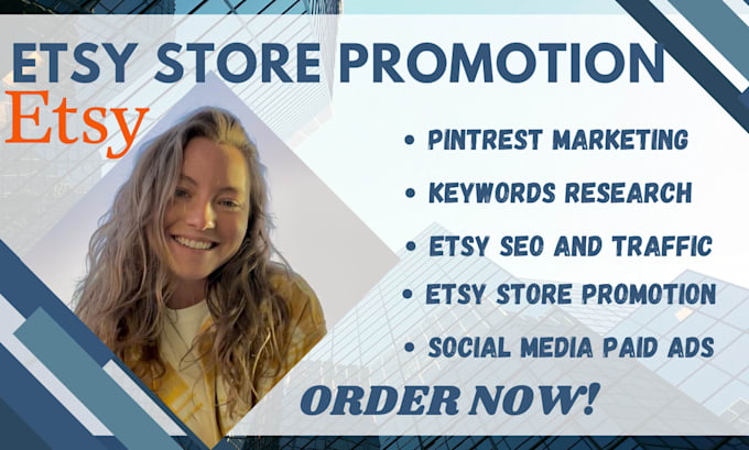 Gig Preview - Do etsy promotion for etsy marketing and shopify marketing with etsy seo