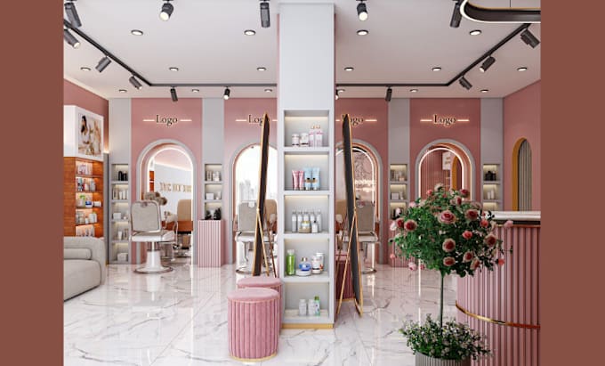 Gig Preview - Design 3d cgi hair salon, spa, with photo realistic  render