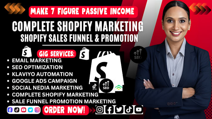 Gig Preview - Increase shopify sales, shopify marketing, dropshipping sales, shopify traffic