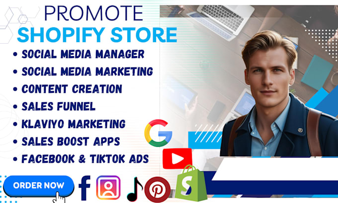 Gig Preview - Promote shopify store shopify marketing, sales funnel to promote shopify website