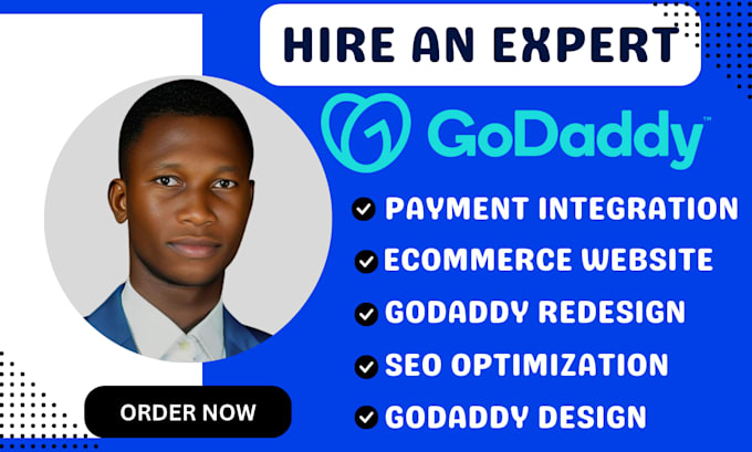 Gig Preview - Godaddy website design godaddy website redesign godaddy website seo