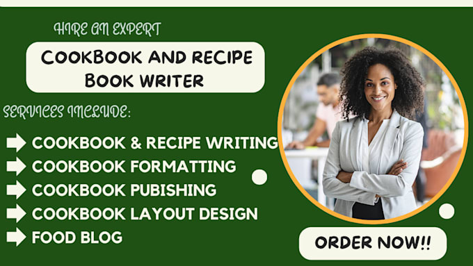 Gig Preview - Write quality cookbook recipe book, cookbook formatting and recipe book design