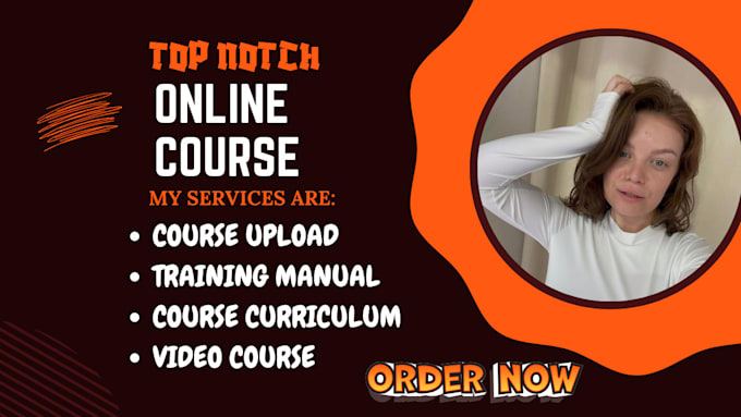 Gig Preview - Do online course content, course curriculum, lesson plan and training manual