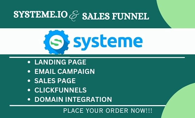 Gig Preview - Create a sales funnel with systeme io, clickfunnels, landing page, automation