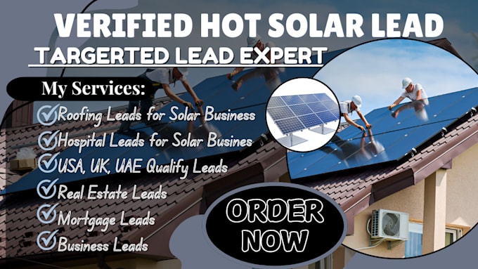 Gig Preview - Provide USA roofing leads for solar business, homeowner leads, and sales leads