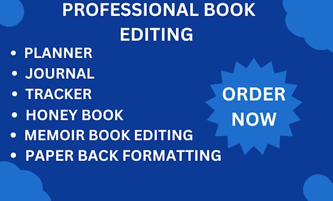 Gig Preview - Design memoir editing honey book custom planner design book formatting services