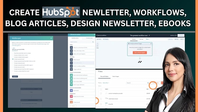 Gig Preview - Create hubspot newsletter, workflows, blog articles, design newsletter, ebooks