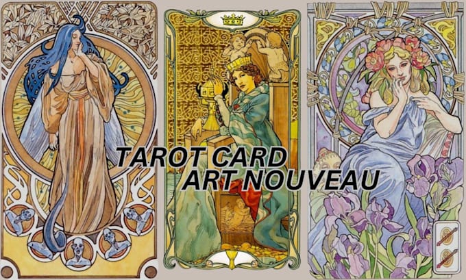 Gig Preview - Draw custom tarot card in art nouveau, gothic style, retro vintage illustration