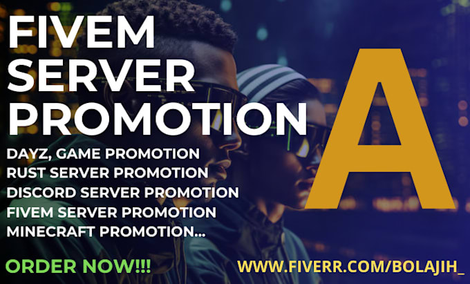 Bestseller - massively promote your fivem server, discord, rust, dayz server to real members