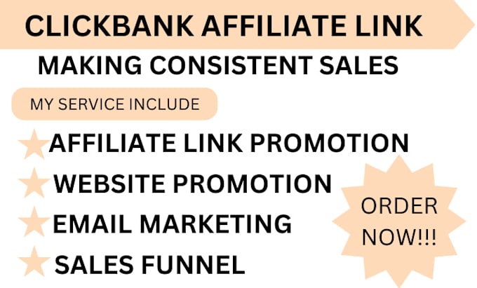 Gig Preview - Promote clickbank link, do affiliate marketing sales funnel