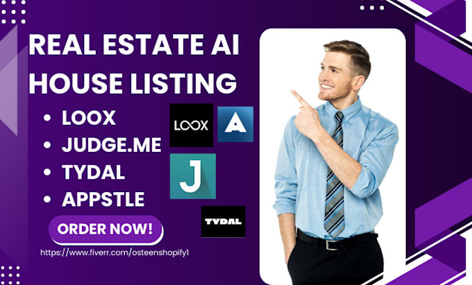 Gig Preview - Setup shopify store real estate ai house listing tydal loox judge me appstle