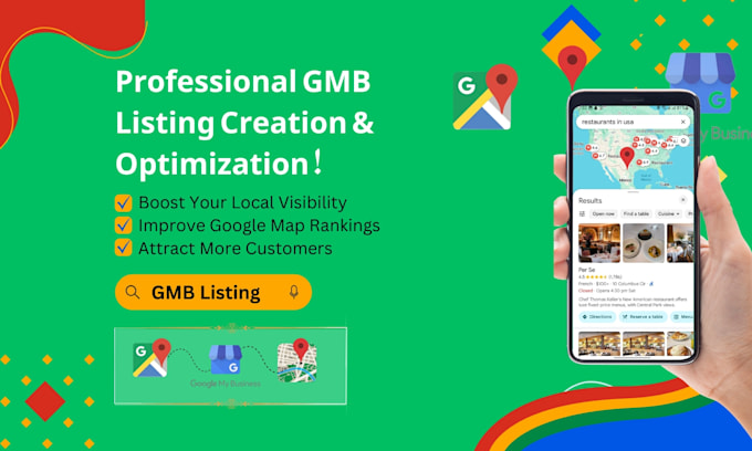 Gig Preview - Create google my business or optimize gmb listing for top local map search