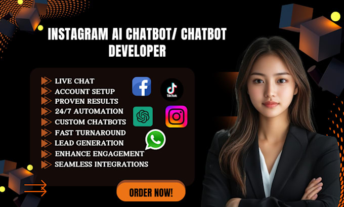 Gig Preview - Create a chatbot for instagram, messenger using manychat, dm automation, chatgpt