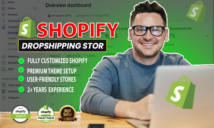 Gig Preview - Create, design, redesign shopify store or shopify dropshiping website