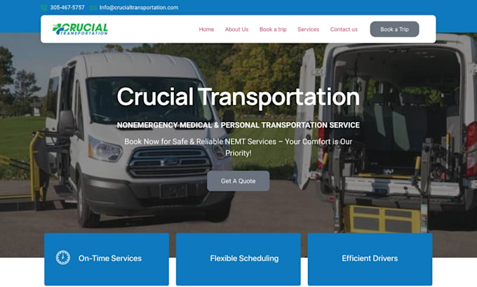 Gig Preview - Design nemt website non emergency medical transportation website booking website