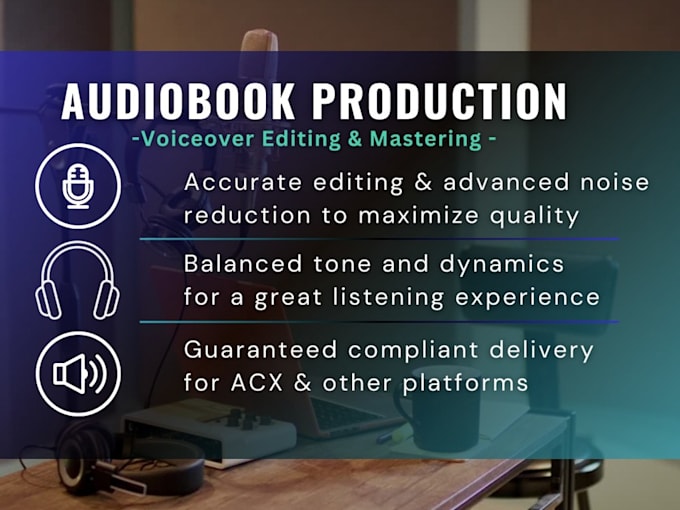 Gig Preview - Edit master your audiobook to meet acx findaway amazon kindle book publishing