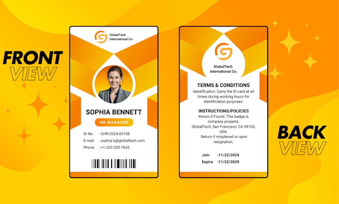 Gig Preview - Design professional and modern id badge, employee card, lanyard