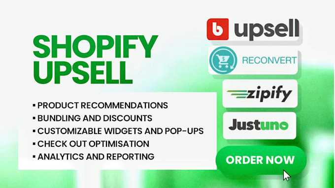 Gig Preview - Setup printify shopify app upsell selleasy reconvert bold aftersell justuno