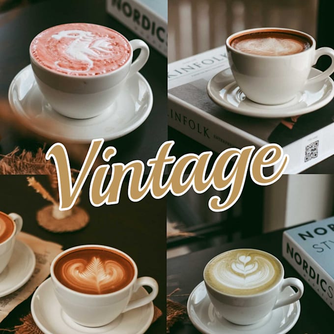 Gig Preview - Edit cafe photos with a vintage anniversary theme