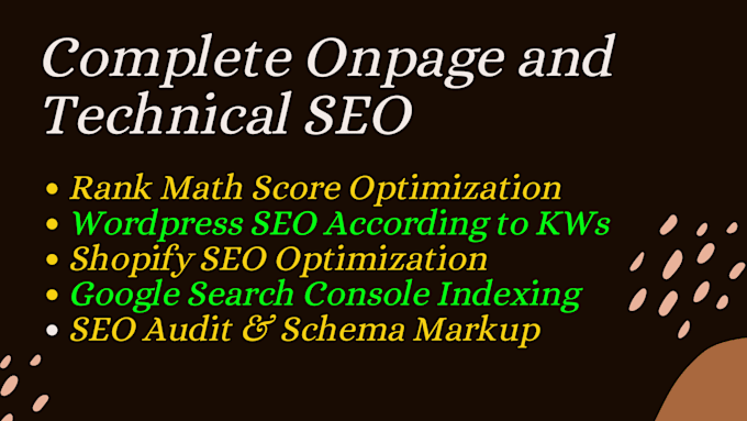 Gig Preview - Do onpage seo optimization for wordpress shopify wix and google indexing