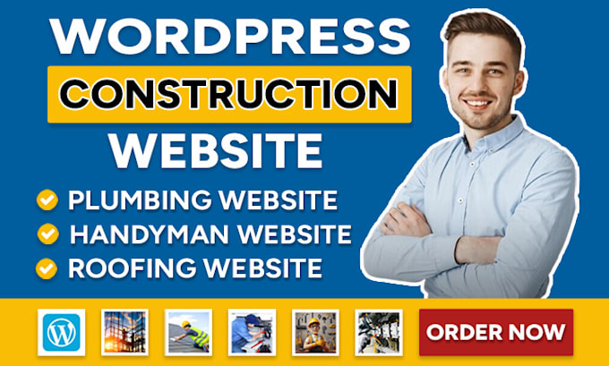 Gig Preview - Design construction, roofing, real estate , plumbing, remodeling website