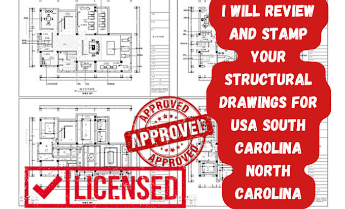 Gig Preview - Review and stamp your structural drawings for USA south carolina north carolina