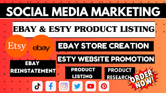 Gig Preview - Promote ebay shopify etsy tiktok shop amazon store with social media strategy