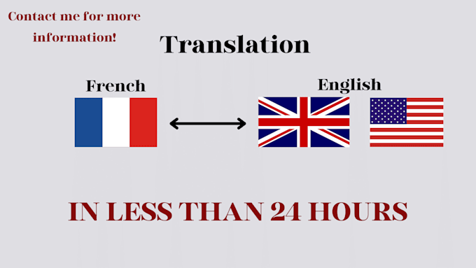 Gig Preview - Translate from french to english and from english to french