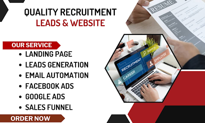 Gig Preview - Generate recruitment leads recruitment landing page recruitment website