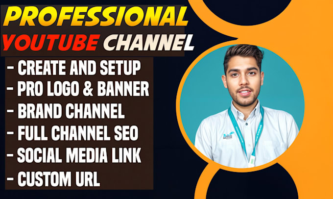 Gig Preview - Create and setup brand youtube channel with logo and banner