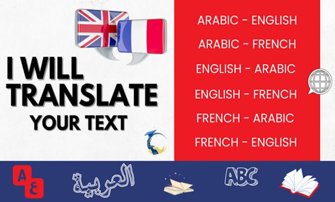 Gig Preview - Provide affordable high quality translation in arabic, french, english