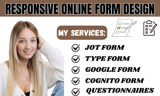 Gig Preview - Create online form on jotform, typeform, online survey, cognito form, zoho quiz