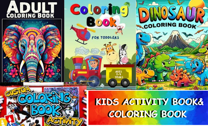 Gig Preview - Design children activity book, kids and adult coloring book cover design for KDP