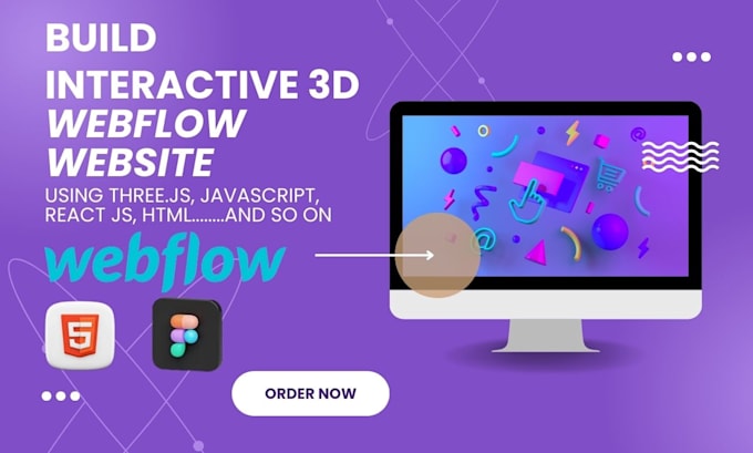 Gig Preview - Interactive 3d animated webflow website with gsap, threejs, 3d spline animation