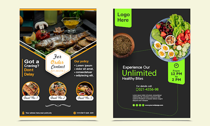 Gig Preview - Design eye catching food flyers menu and post that boost your sales