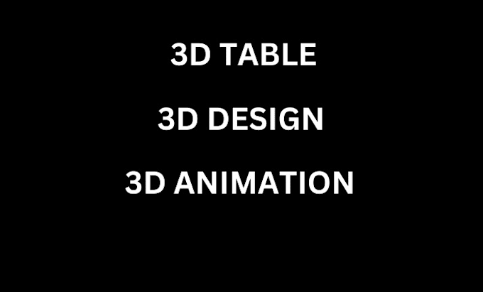 Gig Preview - Do 3d table, 3d chair, 3d design