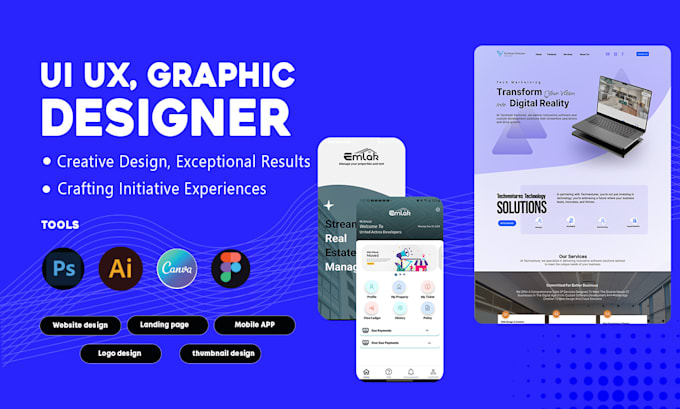 Gig Preview - Do figma,photoshop,logo design landing page,  w, figma website design