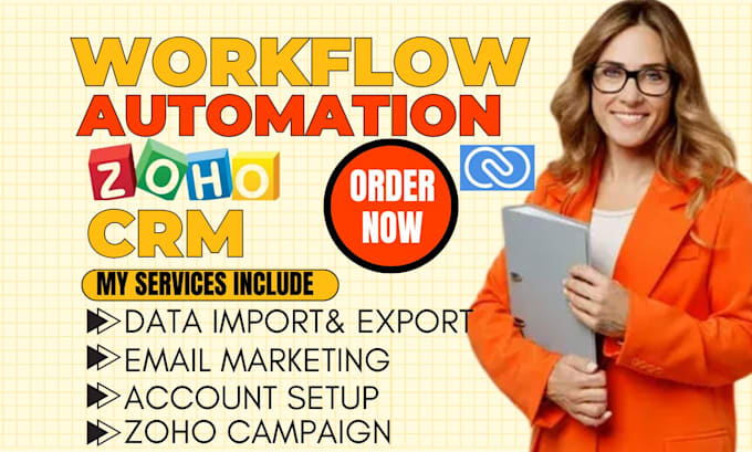 Gig Preview - Setup zoho crm lead capture webform workflow sms email automation integration