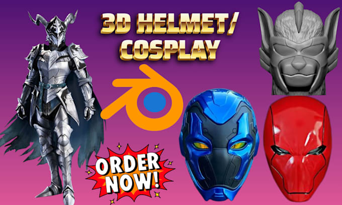 Gig Preview - Sculpt 3d helmet 3d mask 3d cosplay model cosplay halloween mask for printing