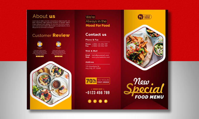 Gig Preview - Do an amazing menu design, food menu, restaurant menu design